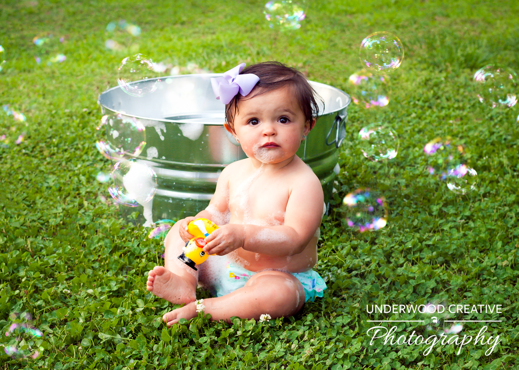 Baby with bubbles